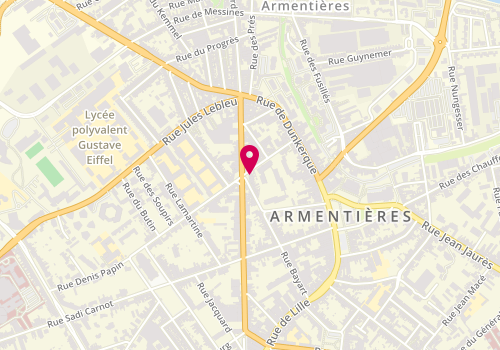 Plan de La Gourmandise, 6 place Thiers, 59280 Armentières