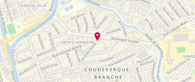 Plan de Aux Gourmandises de Louange, 196 Rue Jules Guesde, 59210 Coudekerque-Branche